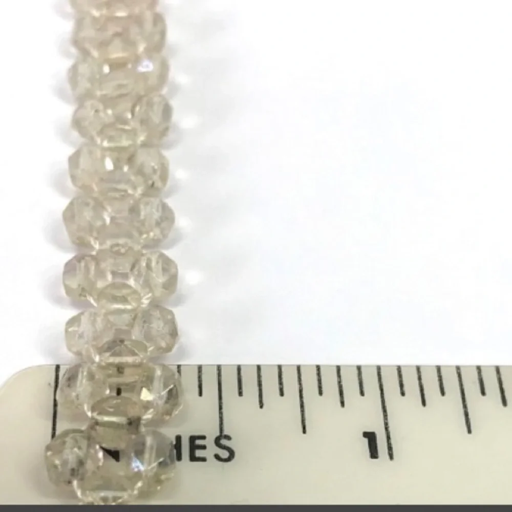 Vintage‎ 14K gold filled clasp woven AB glass beads necklace.
